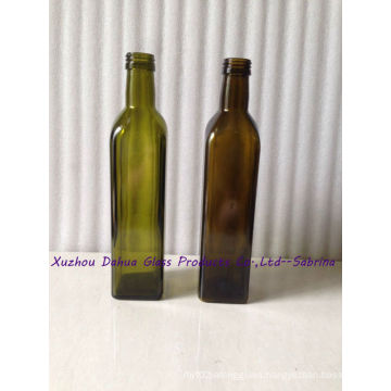 500ml Square Glass Olive Oil Bottles with Lids